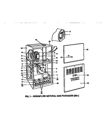 Downflow natural gas furnaces (80+)