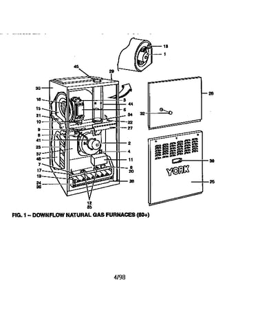 Downflow natural gas furnaces (80+)