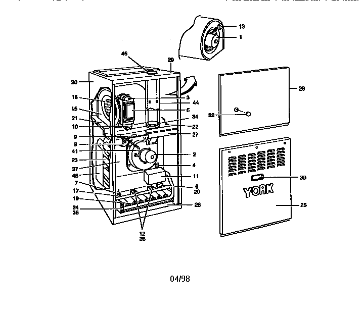 Downflow natural gas furnaces (80+)