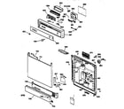 GE GSD3430Z01WW escutcheon & door assembly diagram