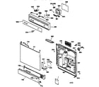 GE GSD2200Z01AD escutcheon & door assembly diagram