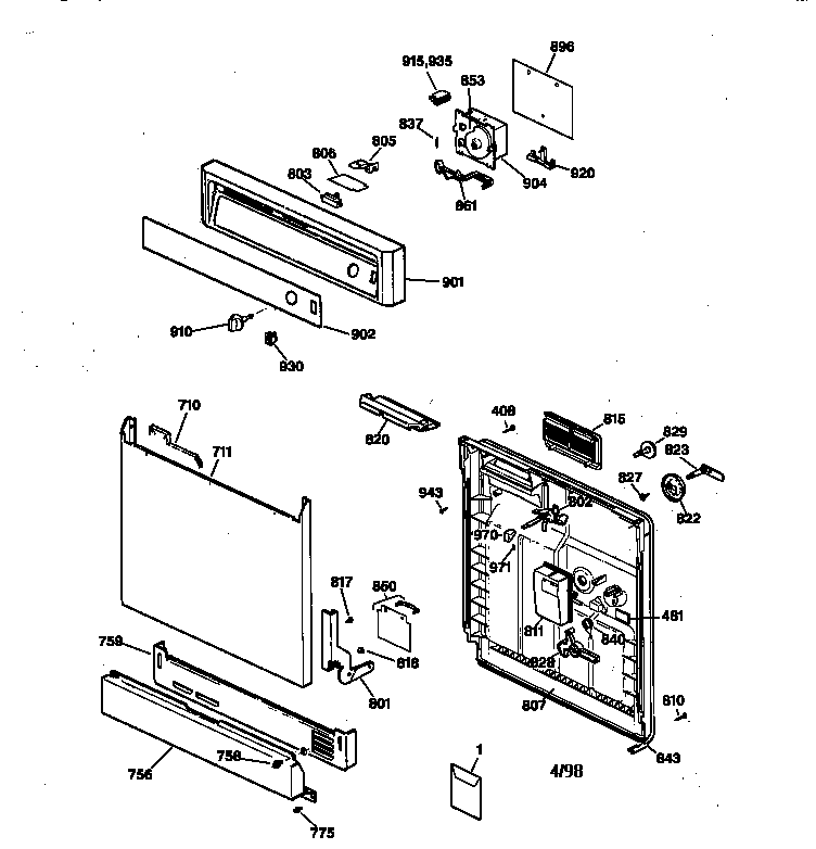 Escutcheon & door assembly