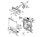 GE GSD2030Z01WW escutcheon & door assembly diagram