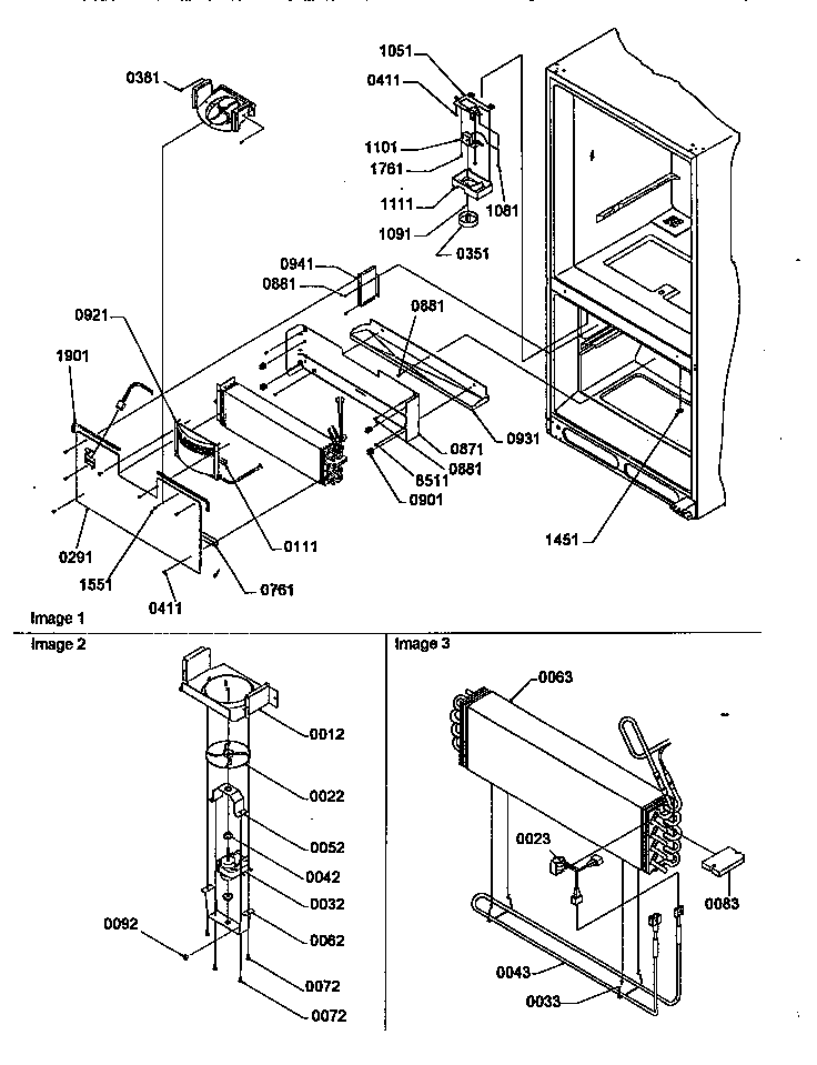 Evaporator and freezer control assembly