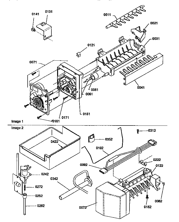 Ice maker assembly and parts