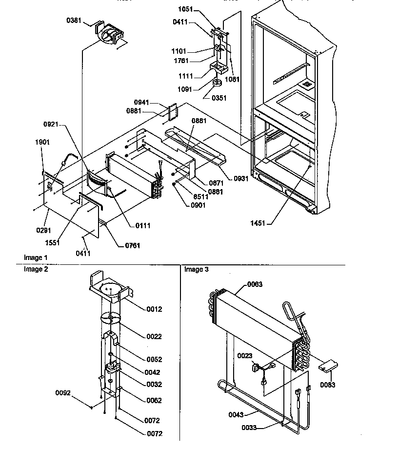 Evaporator and freezer control assembly