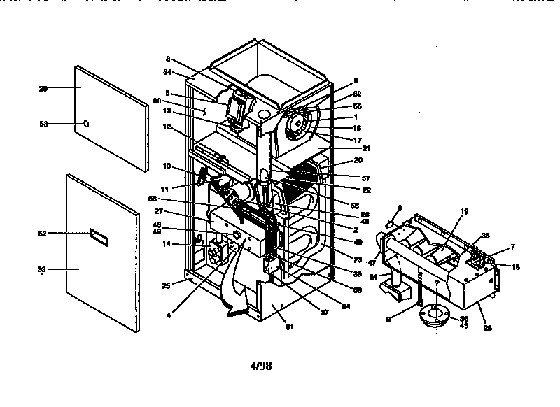 Down-flow nat.gas furnaces (90+)