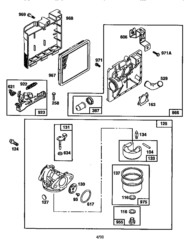 CARBURETOR AND AIR CLEANER ASSEMBLY