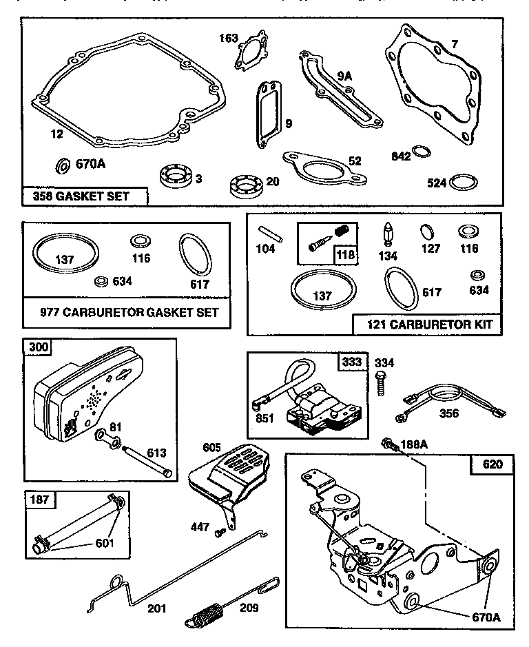 BRACKET ASSEMBLY AND GASKET SET
