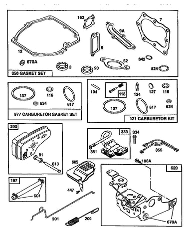 Bracket assembly and gasket set