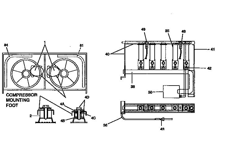Compressor and coil section/burner assembly