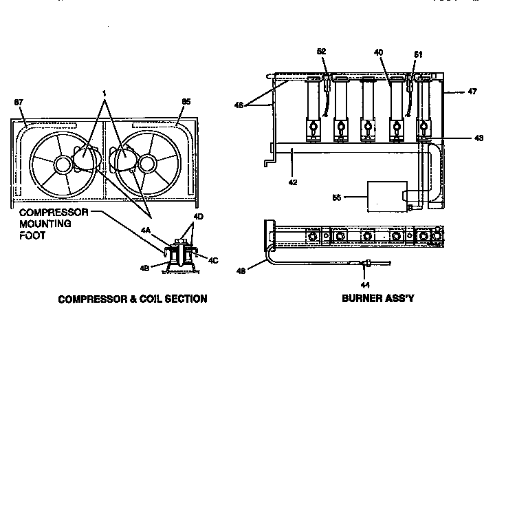 Compressor and burner assembly