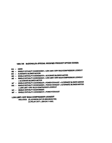 Special modified product options