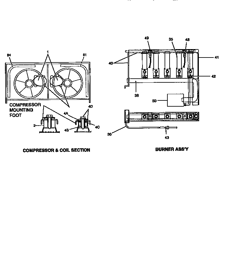 Compressor and burner assembly
