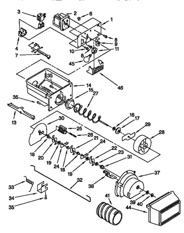 Motor and ice container