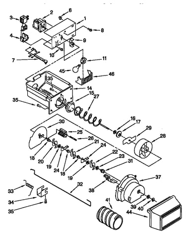 Motor and ice container