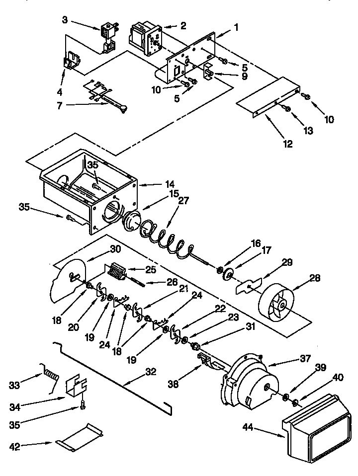 Motor and ice container