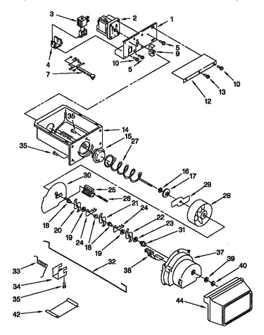 Motor and ice container