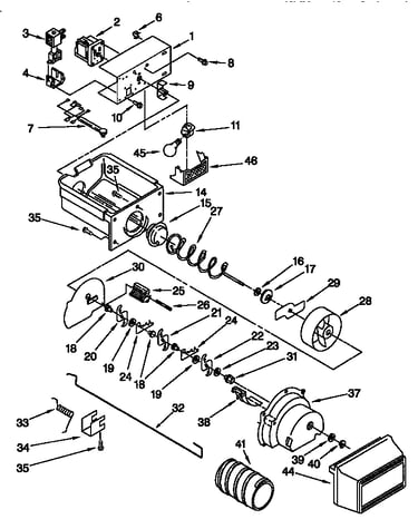 Motor and ice container