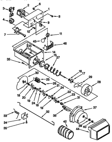 Motor and ice container