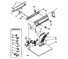 Whirlpool LGR3624EQ1 top and console diagram