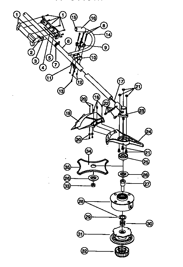 Drive shaft and cutting head