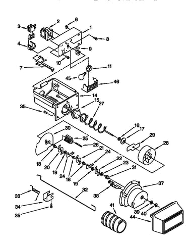 Motor and ice container