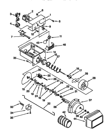 Motor and ice container