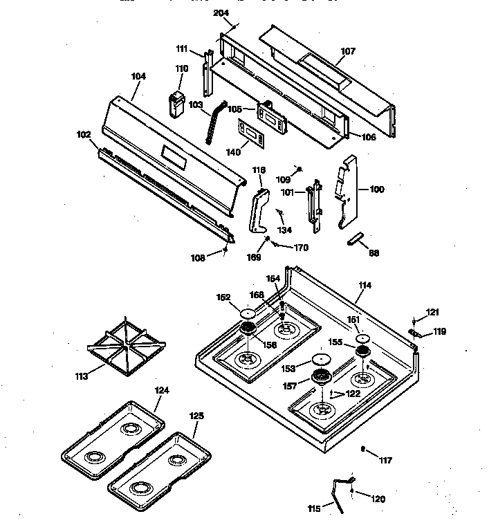 Control panel & cooktop
