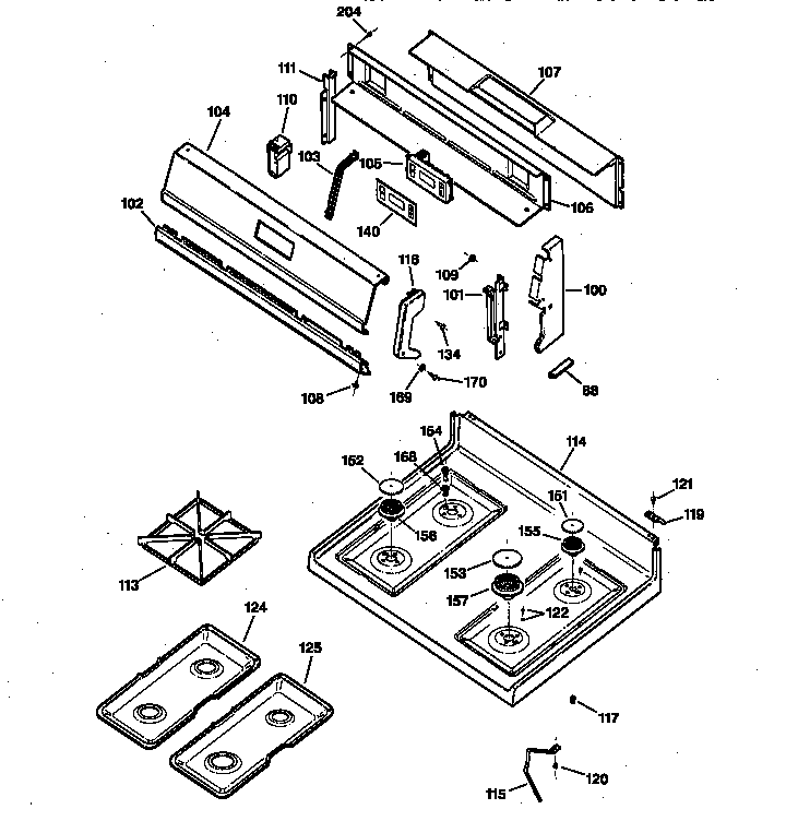 Control panel & cooktop