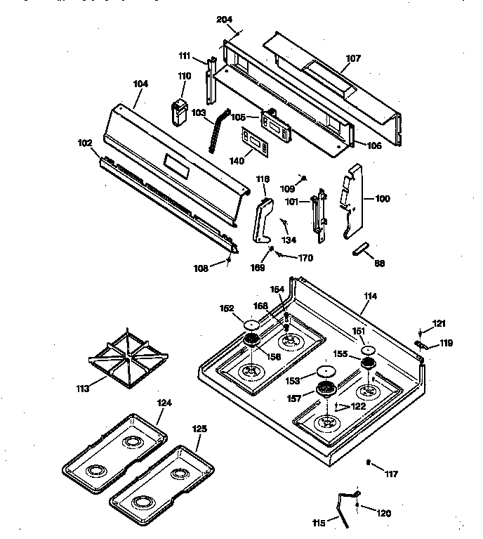 Control panel & cooktop