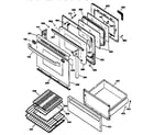 GE JB940WY3 door & drawer parts diagram