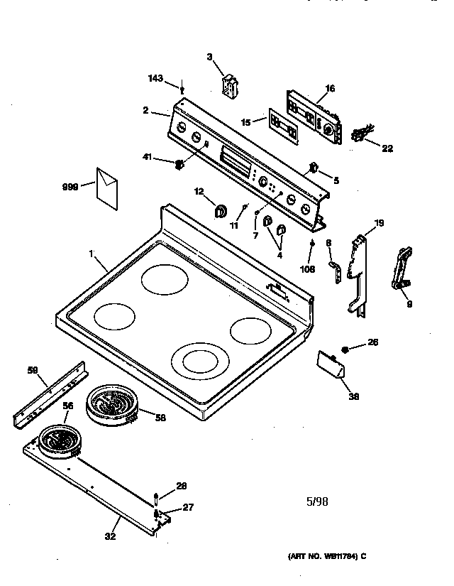 CONTROL PANEL & COOKTOP