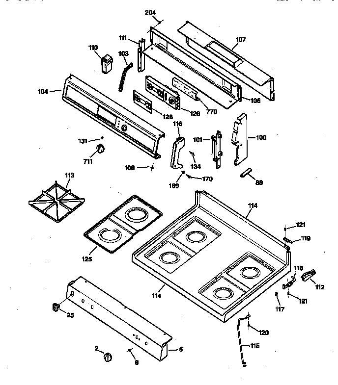 CONTROL PANEL & COOKTOP