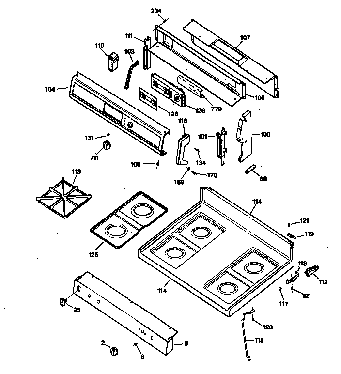 CONTROL PANEL & COOKTOP