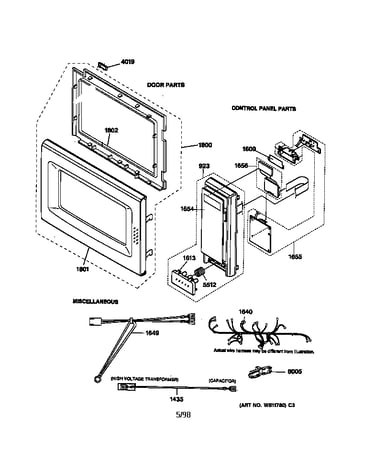 Control panel, door & misc. parts