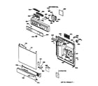 GE GSD3610Z01AA escutcheon & door assembly diagram