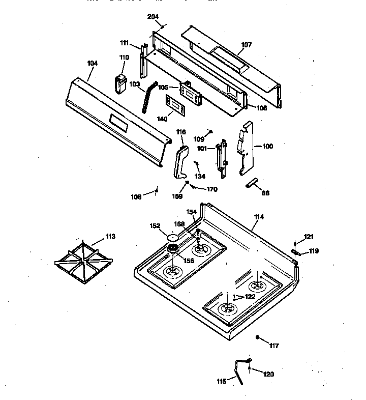 Control panel & cooktop