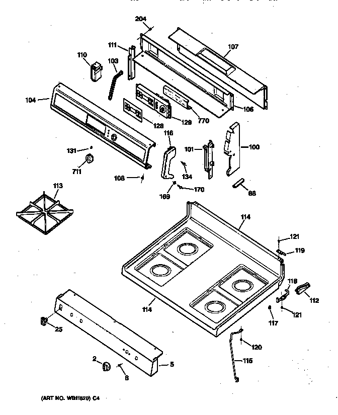Control panel & cooktop