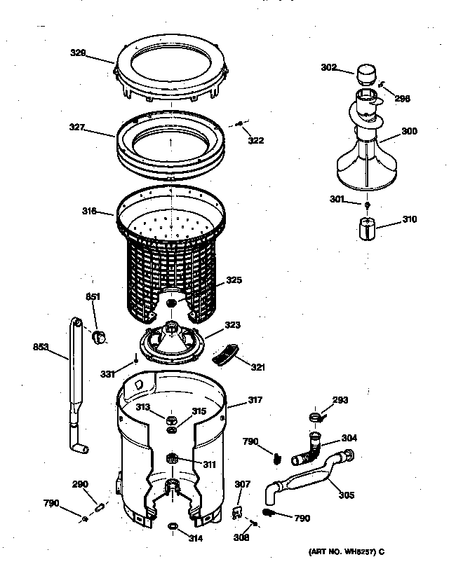 Tub, basket & agitator