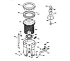 GE WCCB2050V1AC tub, basket & agitator diagram