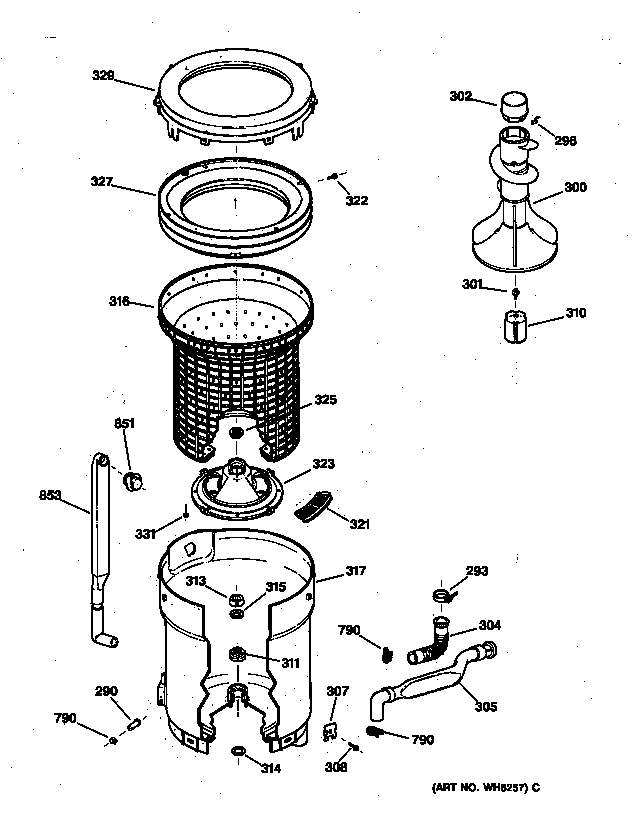 Tub, basket & agitator