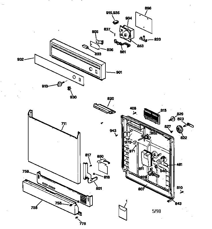 Escutcheon & door assembly