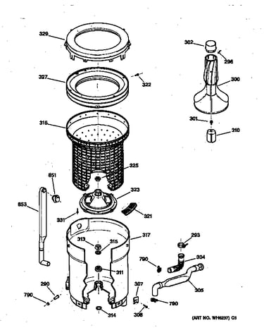 Tub, basket & agitator