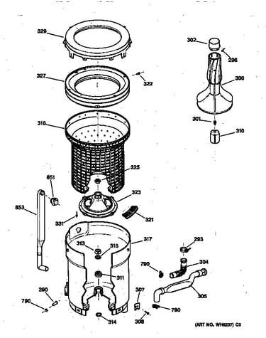 Tub, basket & agitator