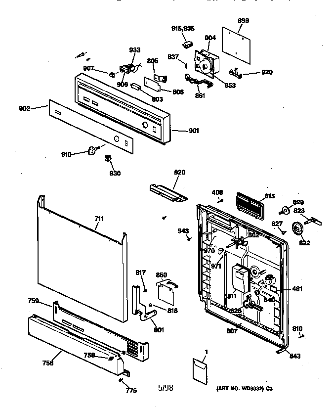 Escutcheon & door assembly
