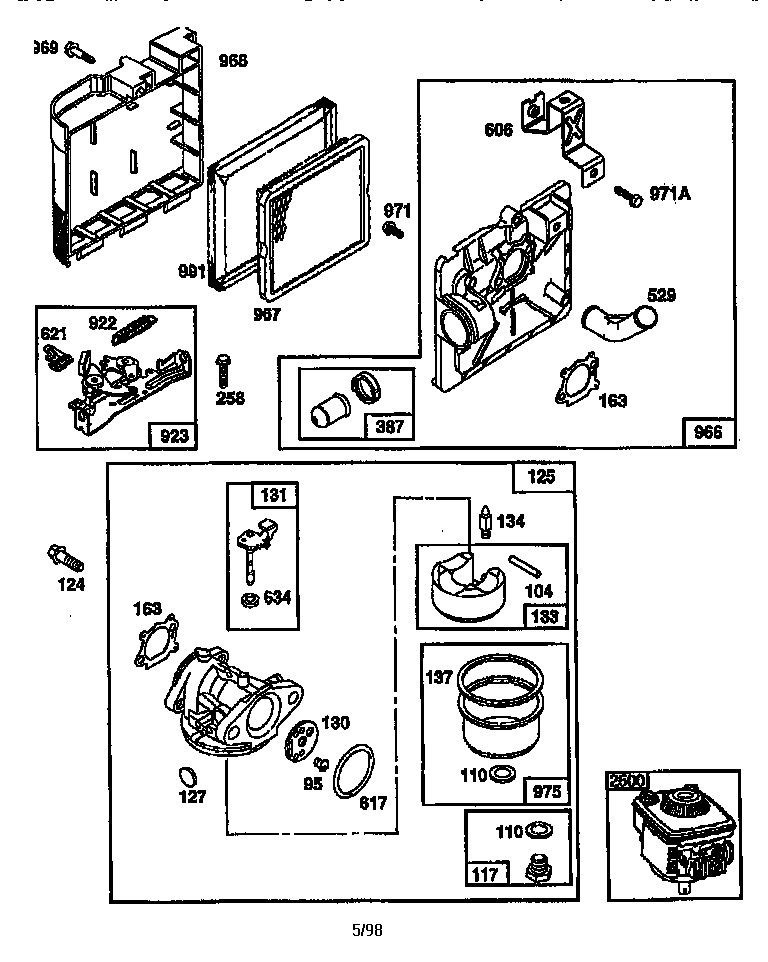 Air cleaner and carburetor assembly