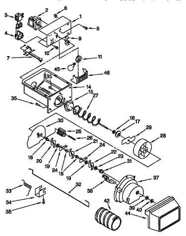 Motor and ice container