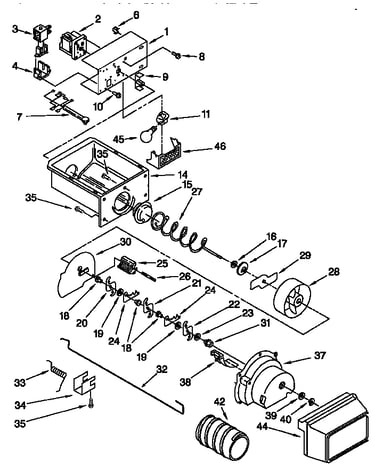 Motor and ice container