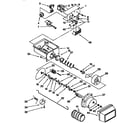 Whirlpool GD27DQXFN01 motor and ice container diagram